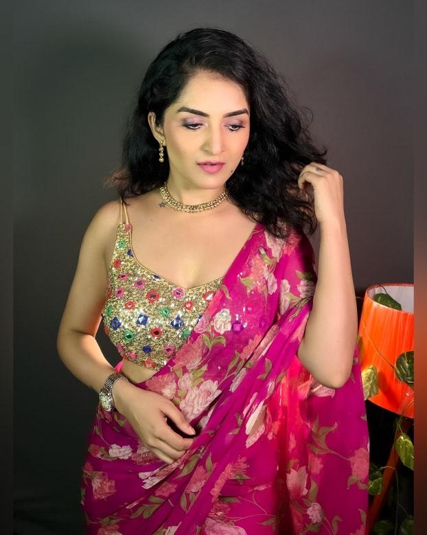 KESAR CHANDNI | PINK COLOUR HANDLOOM CHIFFON SAREE