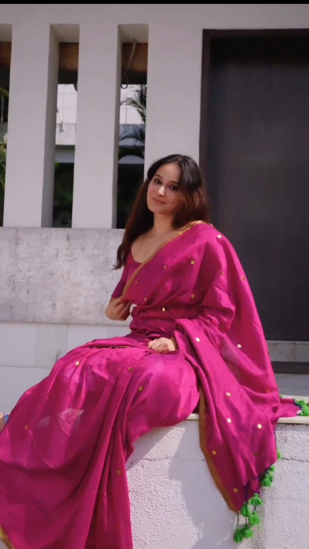 MAN MOHINI PINK COTTON HANDLOOM SAREE