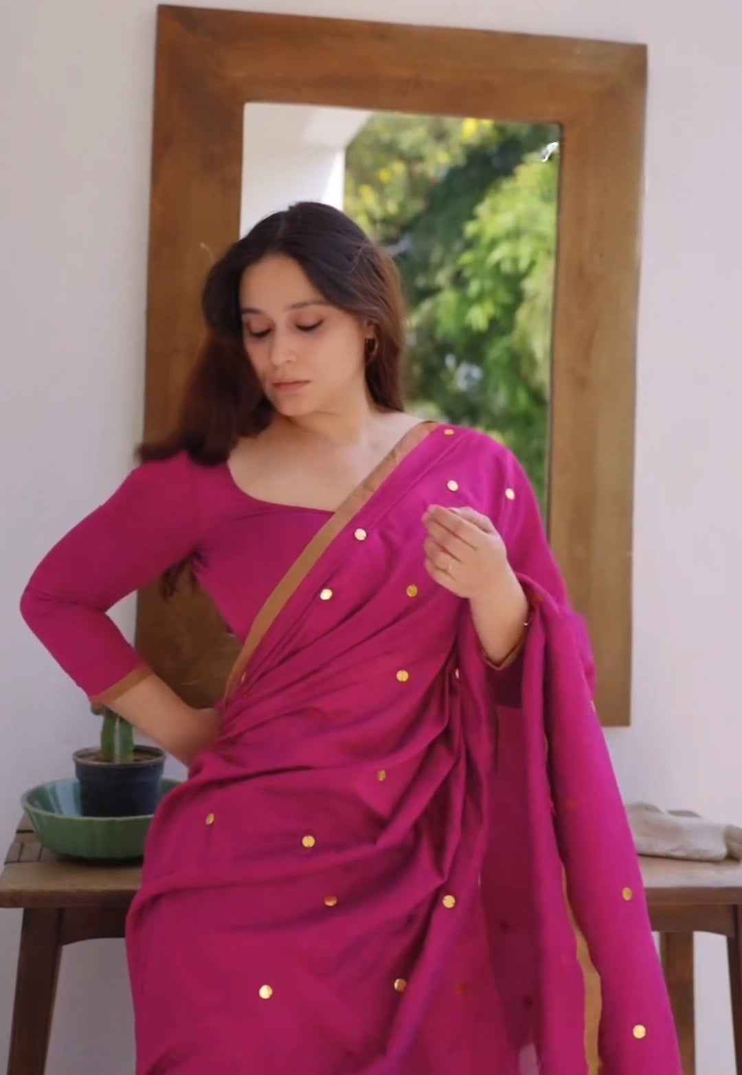 MAN MOHINI PINK COTTON HANDLOOM SAREE