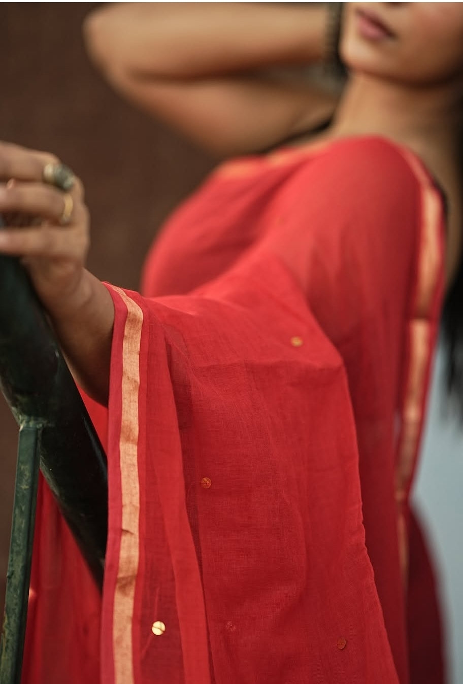 APSARA RED COTTON HANDLOOM SAREE