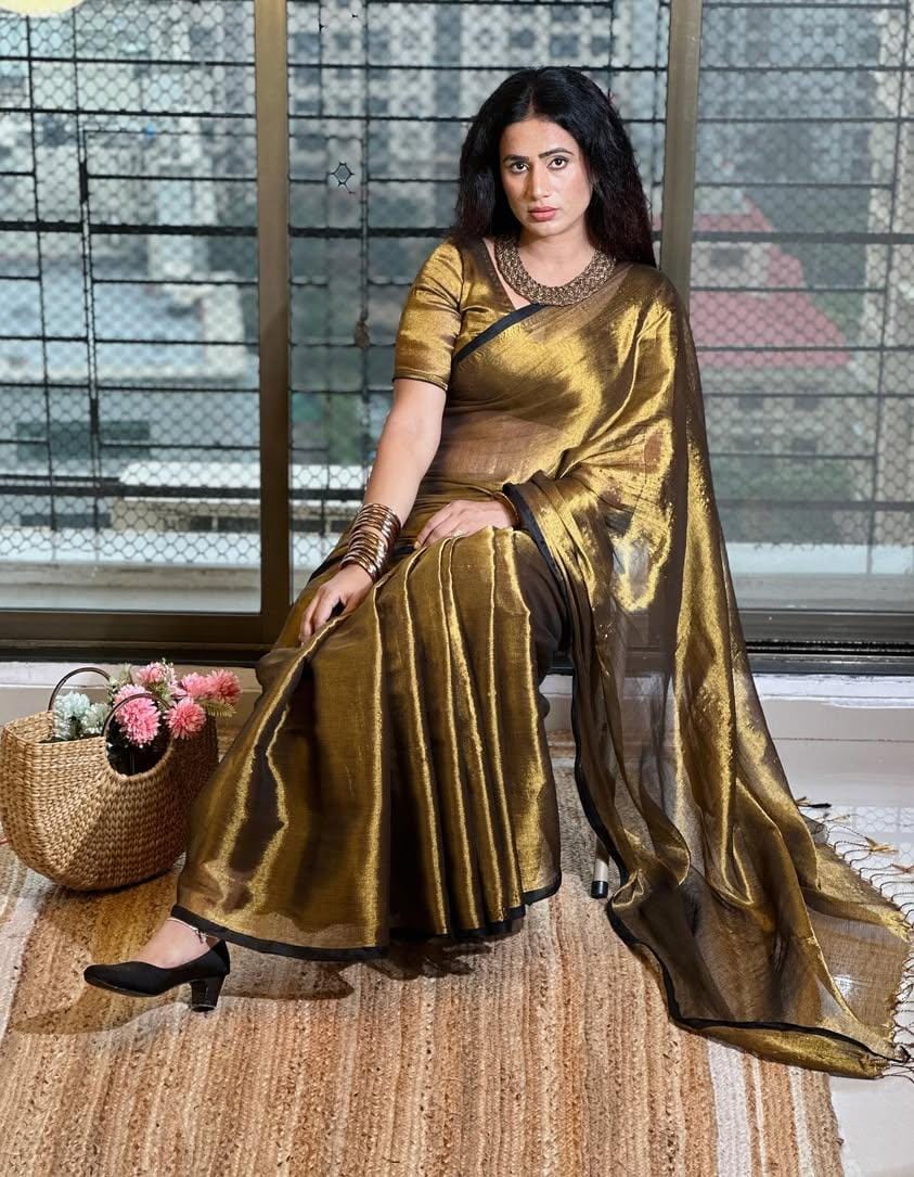RAAGA GOLD HANDLOOM TISSUE SAREE