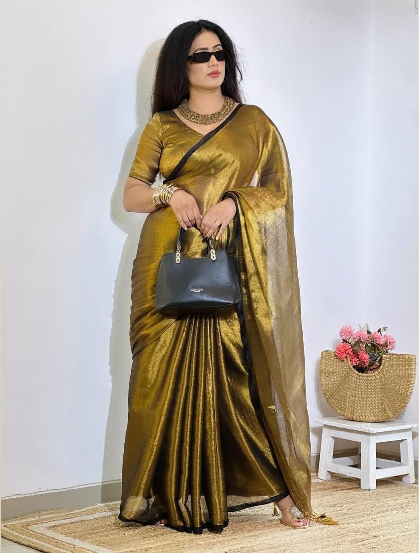 RAAGA GOLD HANDLOOM TISSUE SAREE