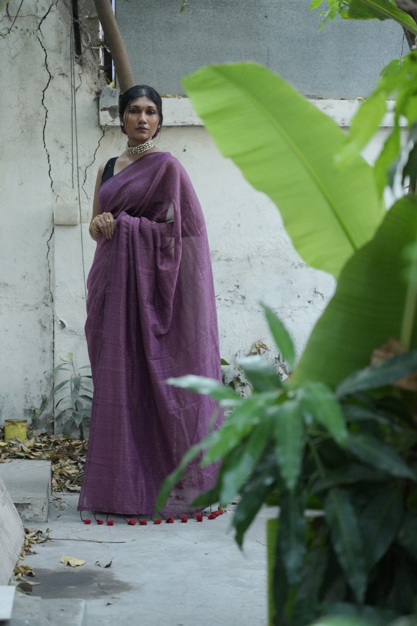 Mulberry Mist Cotton Saree