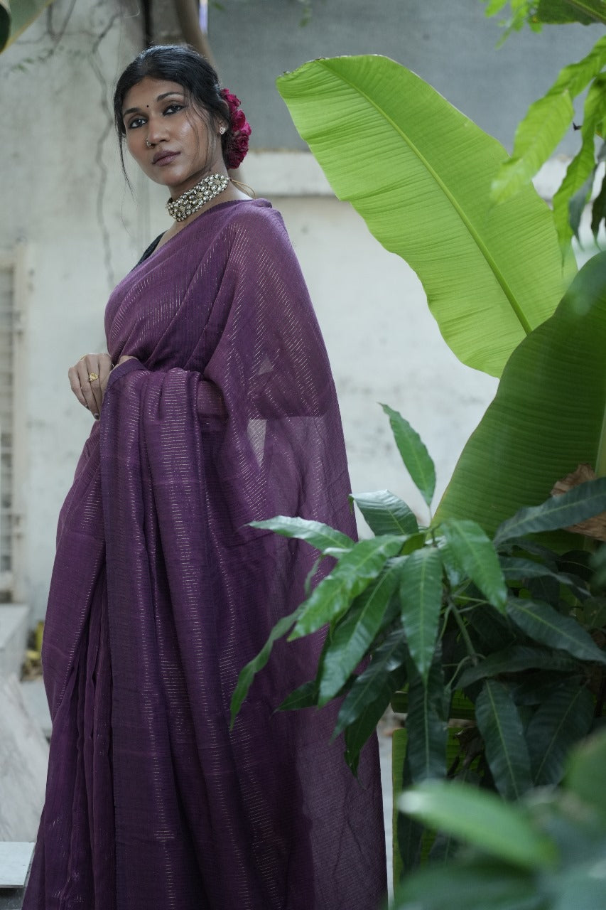 Mulberry Mist Cotton Saree